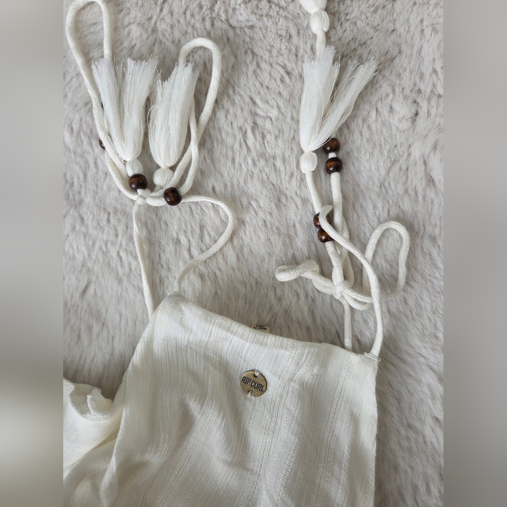 New Rip Curl White Ruffled Tiered Sundress
